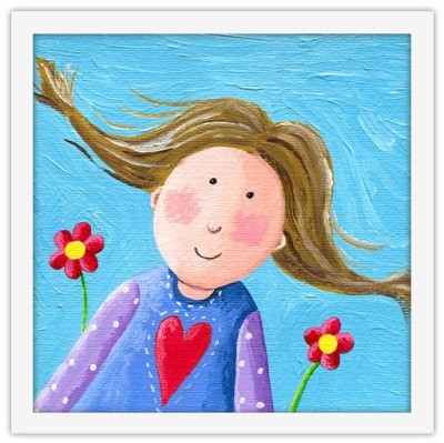 Χαρούμενο κοριτσάκι Παιδικά Πίνακες σε καμβά 60 x 60 cm (35553)