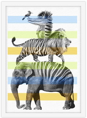 Τα ζώα της ζούγκλας Παιδικά Πίνακες σε καμβά 60 x 43 cm (35568)