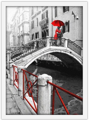 Ρομαντικό Ζευγάρι Πάνω στη Γέφυρα, Πόλεις – Ταξίδια, Πίνακες σε καμβά, 20 x 30 εκ. (37972)