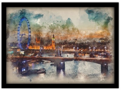 Ζωγραφιά Λονδίνου με Νερομπογιές, Πόλεις – Ταξίδια, Πίνακες σε καμβά, 30 x 20 εκ. (38025)