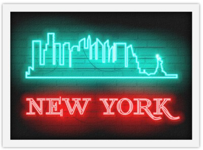 New York vector graphic, Πόλεις – Ταξίδια, Πίνακες σε καμβά, 30 x 20 εκ. (38026)