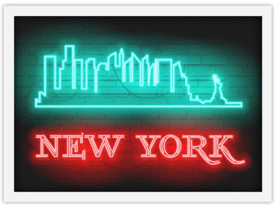 Houseart New York vector graphic, Πόλεις - Ταξίδια, Πίνακες σε καμβά, 20 x 15 εκ.
