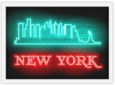 New York Vector Graphic Πόλεις – Ταξίδια Πίνακες σε καμβά 45 x 60 cm (38026)