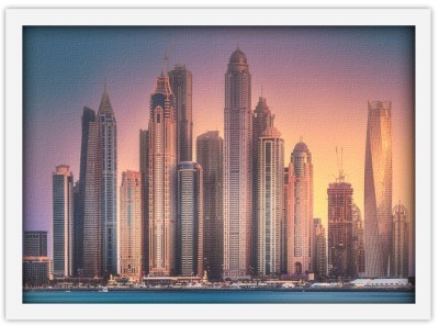 Ηλιοβασίλεμα στο Ντουμπάι Πόλεις – Ταξίδια Πίνακες σε καμβά 40 x 60 cm (38028)