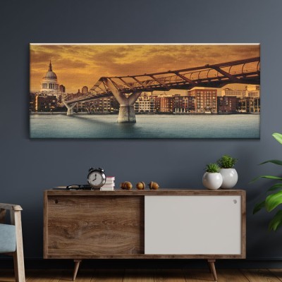 Η γέφυρα του Λονδίνου το σούρουπο Πόλεις – Ταξίδια Πίνακες σε καμβά 36 x 70 cm (12765)