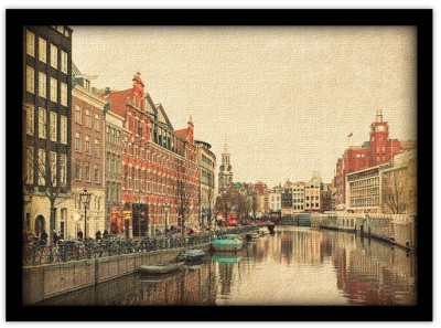Κανάλι στο Άμστερνταμ Πόλεις – Ταξίδια Πίνακες σε καμβά 46 x 55 cm (15469)
