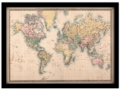Χάρτης του Κόσμου Πόλεις – Ταξίδια Πίνακες σε καμβά 40 x 63 cm (18667)