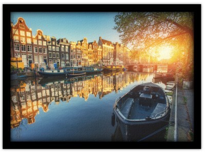 Ηλιοβασίλεμα στο Άμστερνταμ Πόλεις – Ταξίδια Πίνακες σε καμβά 41 x 61 cm (18713)