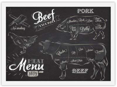 Meat Menu Φαγητό Πίνακες σε καμβά 49 x 60 cm (37900)