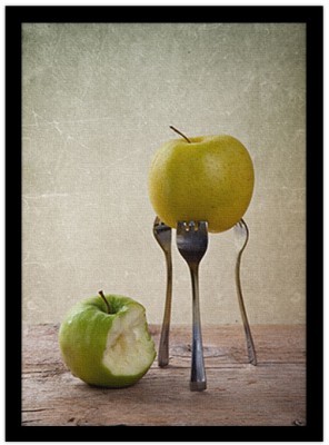 Μισοφαγωμένο μήλο Φαγητό Πίνακες σε καμβά 60 x 40 cm (12848)