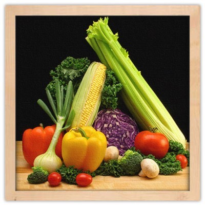 Φρέσκα πολύχρωμα λαχανικά Φαγητό Πίνακες σε καμβά 49 x 48 cm (12854)