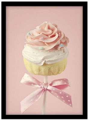 Ροζ cupcake Φαγητό Πίνακες σε καμβά 62 x 41 cm (12828)