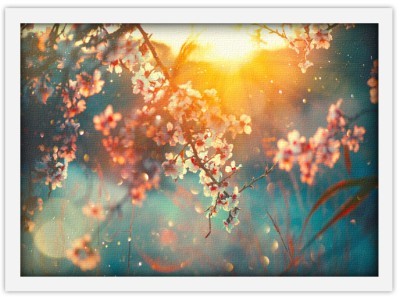 Ηλιοβασίλεμα και Λουλούδια Φύση Πίνακες σε καμβά 40 x 60 cm (37897)
