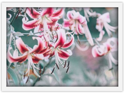 Ροζ λουλούδια, Φύση, Πίνακες σε καμβά, 30 x 20 εκ. (37903)