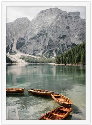 Στάσιμες ξύλινες βάρκες στην λίμνη Φύση Πίνακες σε καμβά 20 x 30 εκ. (44809)
