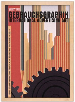 Παλιά πόστερς Gebrauchsgraphik, Vintage, Πίνακες σε καμβά, 15 x 20 εκ.
