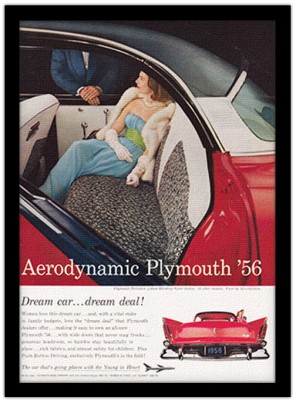Παλιό πόστερ Plymouth, Vintage, Πίνακες σε καμβά, 15 x 20 εκ.