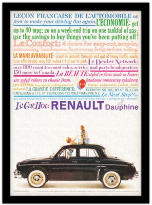 Παλιό πόστερ Renault, Vintage, Πίνακες σε καμβά, 15 x 20 εκ.