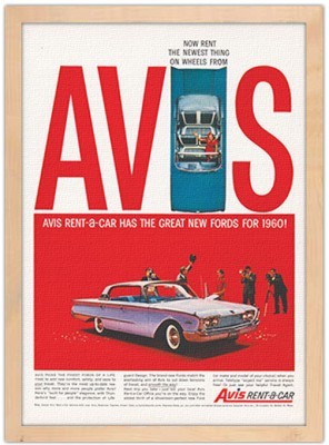 Αφίσα, ενοικίαση αυτοκινήτου Vintage Πίνακες σε καμβά 64 x 45 cm (266)