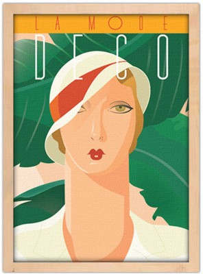 Art deco "La mode deco", Vintage, Πίνακες σε καμβά, 15 x 20 εκ.