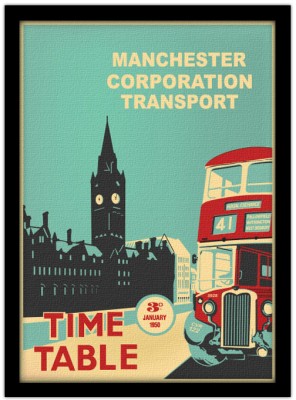 Art deco ''Timetable'', Vintage, Πίνακες σε καμβά, 15 x 20 εκ.