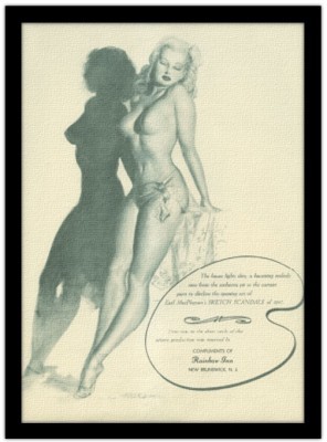 Pin up γυναίκα που ποζάρει, Vintage, Πίνακες σε καμβά, 15 x 20 εκ.