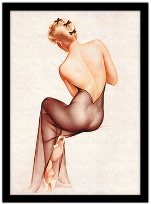 Pin up γυναίκα με γυμνή πλάτη Vintage Πίνακες σε καμβά 63 x 45 cm (10414)