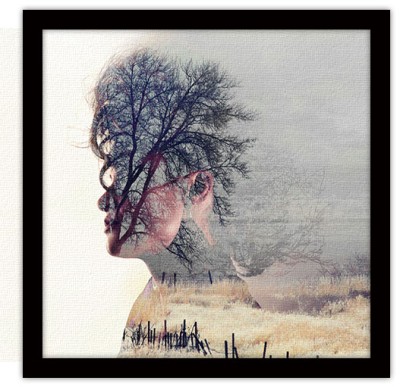 Προφίλ Γυναίκας, Vintage, Πίνακες σε καμβά, 40 x 40 εκ.
