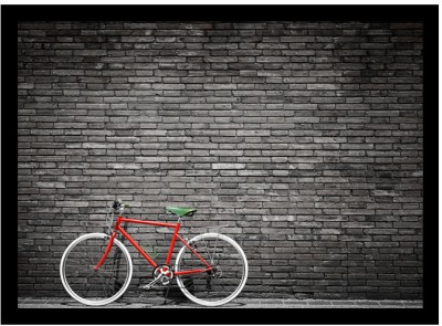 Ποδήλατο σε τοίχο, Vintage, Πίνακες σε καμβά, 30 x 20 εκ. (44763)