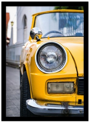 Ρετρό κίτρινο αμάξι, Vintage, Πίνακες σε καμβά, 20 x 30 εκ. (44768)