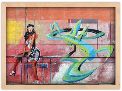 Graffiti με μελαχρινή γυναίκα, Street art, Πίνακες σε καμβά, 30 x 20 εκ.
