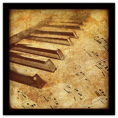 Πλήκτρα πιάνου, Διάφορα, Πίνακες σε καμβά, 40 x 40 εκ.