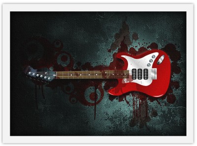Μοντέρνα κόκκινη κιθάρα Διάφορα Πίνακες σε καμβά 40 x 56 cm (12671)