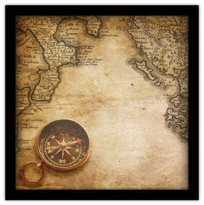 Houseart Πυξίδα, Διάφορα, Πίνακες σε καμβά, 40 x 40 εκ.