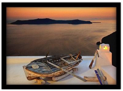 Ηλιοβασίλεμα στη Σαντορίνη, Ελλάδα, Πίνακες σε καμβά, 20 x 15 εκ.