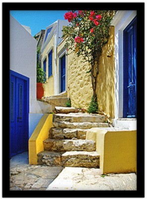 Δρομάκι σε νησί, Ελλάδα, Πίνακες σε καμβά, 15 x 20 εκ.