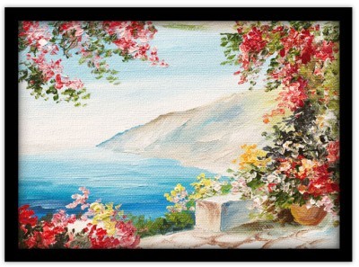 Ελαιογραφία, Θέα στη θάλασσα Ελλάδα Πίνακες σε καμβά 45 x 62 cm (32046)