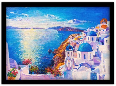 Ελαιογραφία, Ελληνικό νησί Ελλάδα Πίνακες σε καμβά 45 x 60 cm (32051)