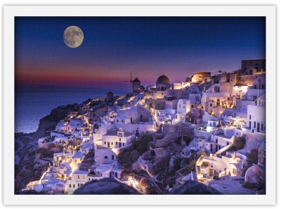 Houseart Πανσέληνος στη Σαντορίνη, Ελλάδα, Πίνακες σε καμβά, 20 x 15 εκ.