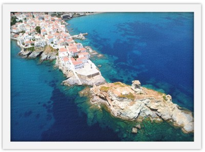 Άνδρος, Χώρα, Φωτογραφία από drone Ελλάδα Πίνακες σε καμβά 50 x 89 cm (32081)