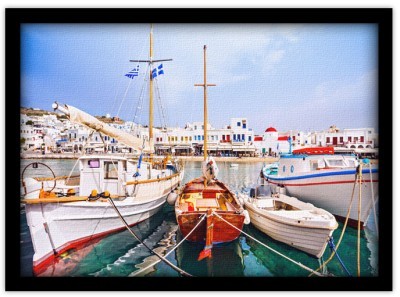 Καΐκια στην Μύκονο, Ελλάδα, Πίνακες σε καμβά, 20 x 15 ε