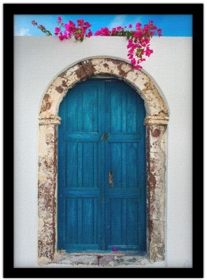 Γραφική Μπλέ Πόρτα, Σαντορίνη Ελλάδα Πίνακες σε καμβά 67 x 40 cm (32096)