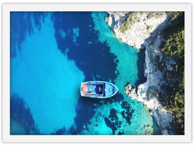 Γαλαζοπράσινη θάλασσα, Ελλάδα, Πίνακες σε καμβά, 20 x 1