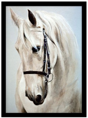 Λευκό άλογο, Ζώα, Πίνακες σε καμβά, 20 x 30 εκ. (44784)