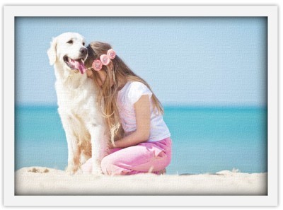 Κορίτσι που αγκαλιάζει σκύλο, Ζώα, Πίνακες σε καμβά, 20