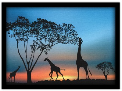 Αφρικανική άγρια φύση το ηλιοβασίλεμα Ζώα Πίνακες σε καμβά 40 x 65 cm (10308)