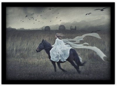 Όμορφη κοπέλα σε άλογο, Ζώα, Πίνακες σε καμβά, 20 x 15 