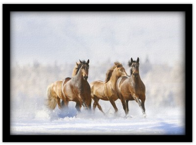 Άλογα που τρέχουν στο νερό Ζώα Πίνακες σε καμβά 40 x 60 cm (12719)