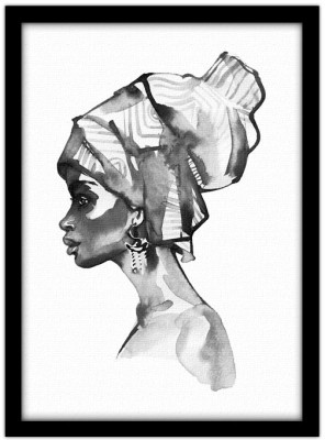 African Woman Drawing Ζωγραφική Πίνακες σε καμβά 57 x 40 cm (37885)