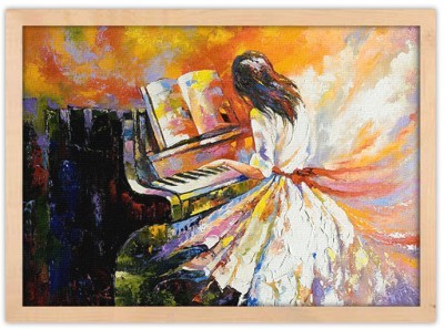 Το κορίτσι παίζει πιάνο Ζωγραφική Πίνακες σε καμβά 43 x 60 cm (10492)